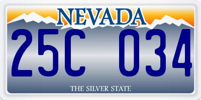 NV license plate 25C034