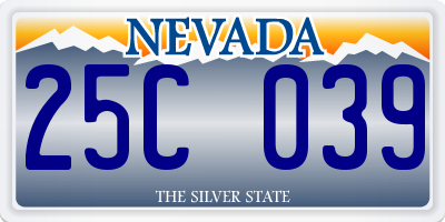 NV license plate 25C039