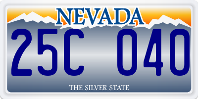 NV license plate 25C040