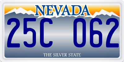 NV license plate 25C062