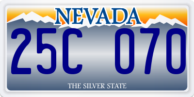 NV license plate 25C070