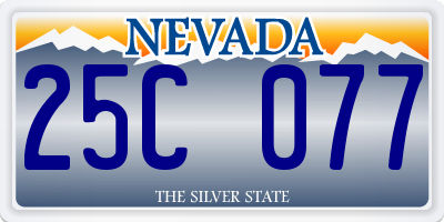 NV license plate 25C077