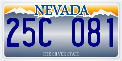 NV license plate 25C081