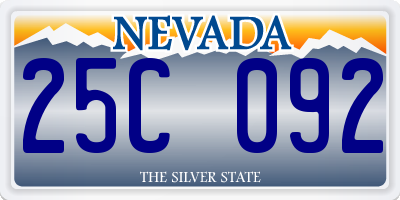 NV license plate 25C092