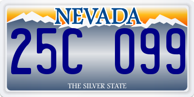 NV license plate 25C099