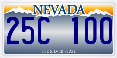 NV license plate 25C100