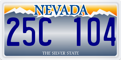 NV license plate 25C104