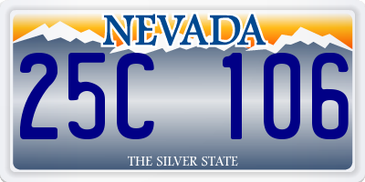 NV license plate 25C106