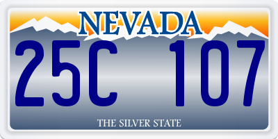 NV license plate 25C107