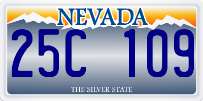 NV license plate 25C109