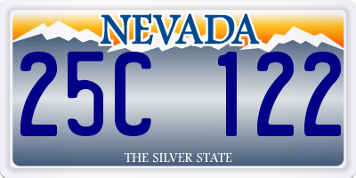 NV license plate 25C122
