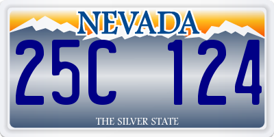 NV license plate 25C124