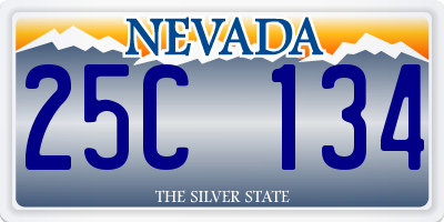 NV license plate 25C134