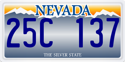 NV license plate 25C137