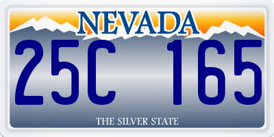 NV license plate 25C165