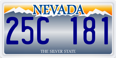 NV license plate 25C181