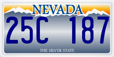 NV license plate 25C187