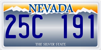 NV license plate 25C191