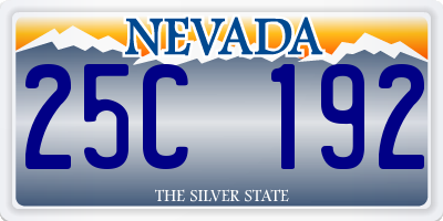 NV license plate 25C192