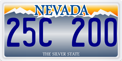 NV license plate 25C200