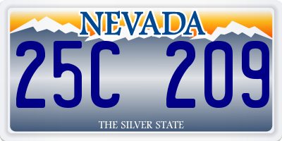 NV license plate 25C209
