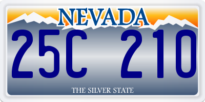 NV license plate 25C210