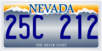 NV license plate 25C212