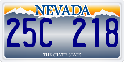 NV license plate 25C218