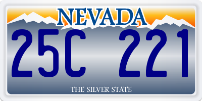 NV license plate 25C221