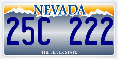 NV license plate 25C222