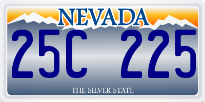 NV license plate 25C225