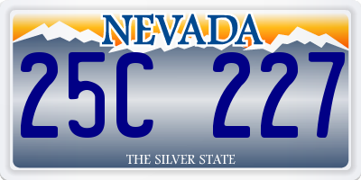 NV license plate 25C227