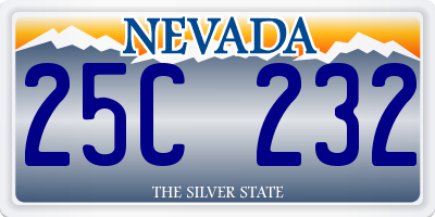 NV license plate 25C232