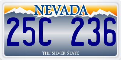 NV license plate 25C236