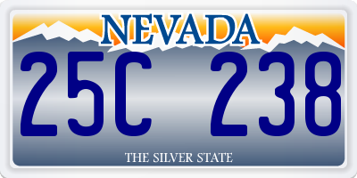 NV license plate 25C238