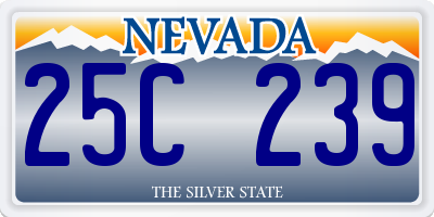 NV license plate 25C239