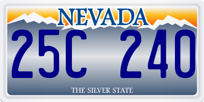 NV license plate 25C240