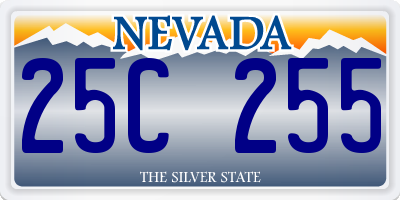 NV license plate 25C255