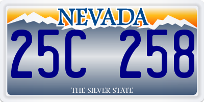NV license plate 25C258