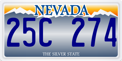 NV license plate 25C274