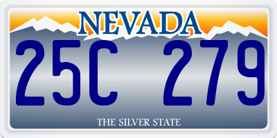 NV license plate 25C279