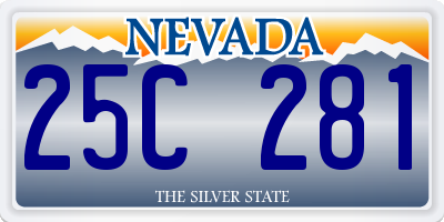 NV license plate 25C281
