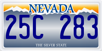 NV license plate 25C283