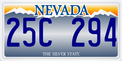 NV license plate 25C294