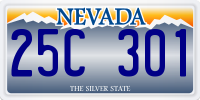 NV license plate 25C301