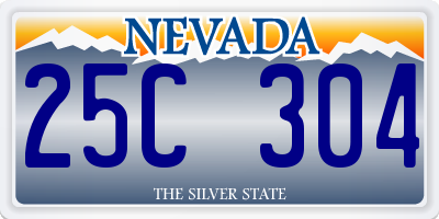 NV license plate 25C304