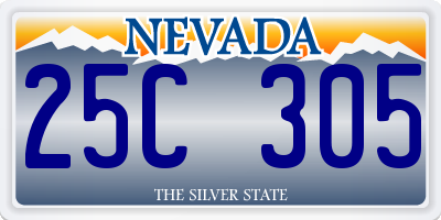 NV license plate 25C305