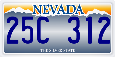 NV license plate 25C312