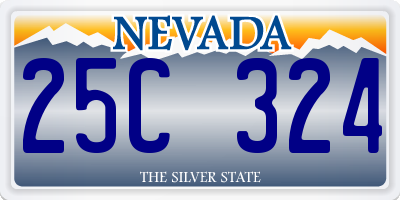 NV license plate 25C324