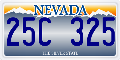 NV license plate 25C325